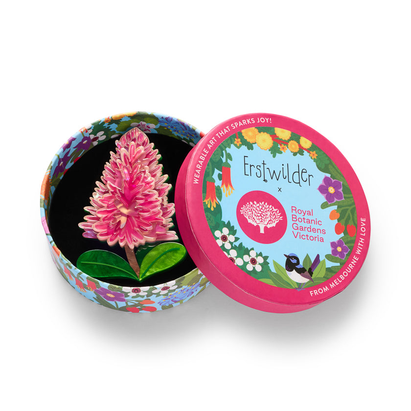 ERSTWILDER - "Pink Mulla Mulla" Brooch - ROYAL BOTANIC GARDENS VICTORIA