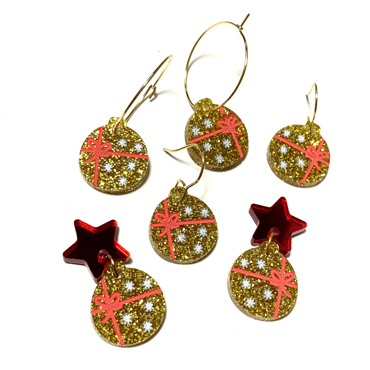 MAKIN' WHOOPEE - “Little Gold Bauble” CHRISTMAS HOOP DANGLES