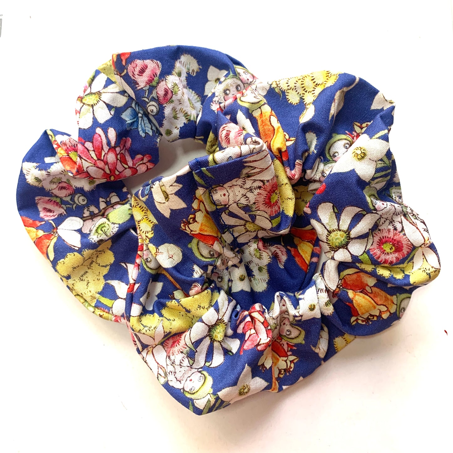 MUMMA WHOOPEE - JUMBO "May Gibbs in Blue" SCRUNCHIES