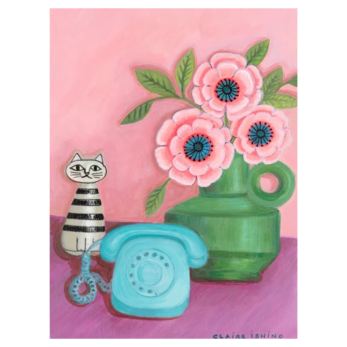 CLAIRE ISHINO- MEDIUM LIMITED EDITION A4 PRINTS- "Only A Phone Call Away"