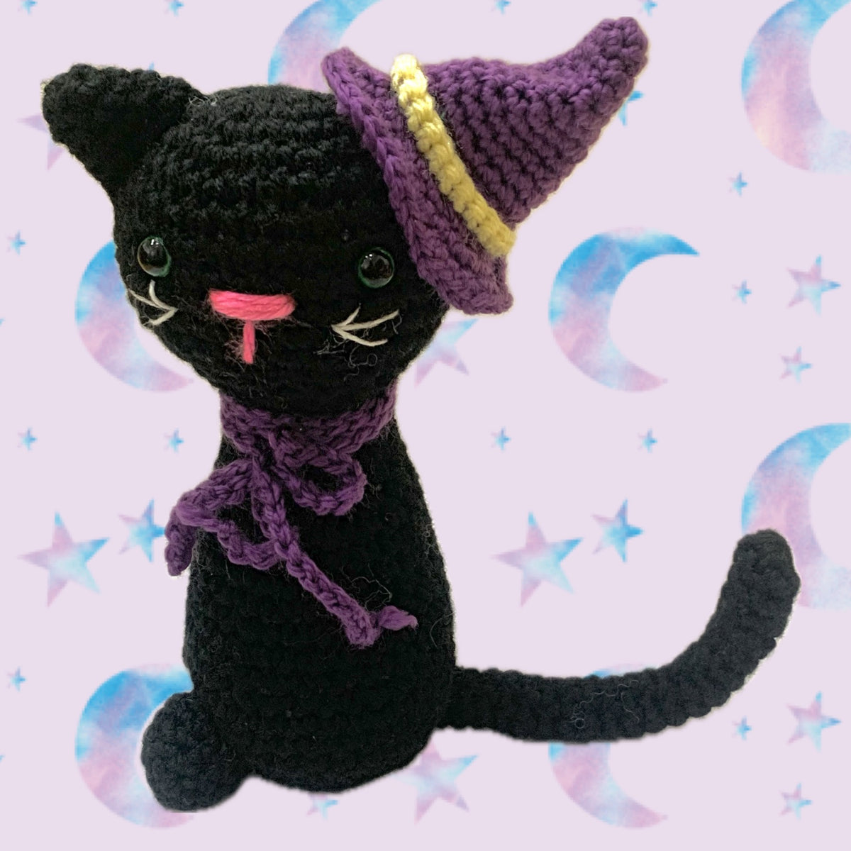 BEAKNITS- CROCHETED HALLOWEEN WITCHY BLACK CAT