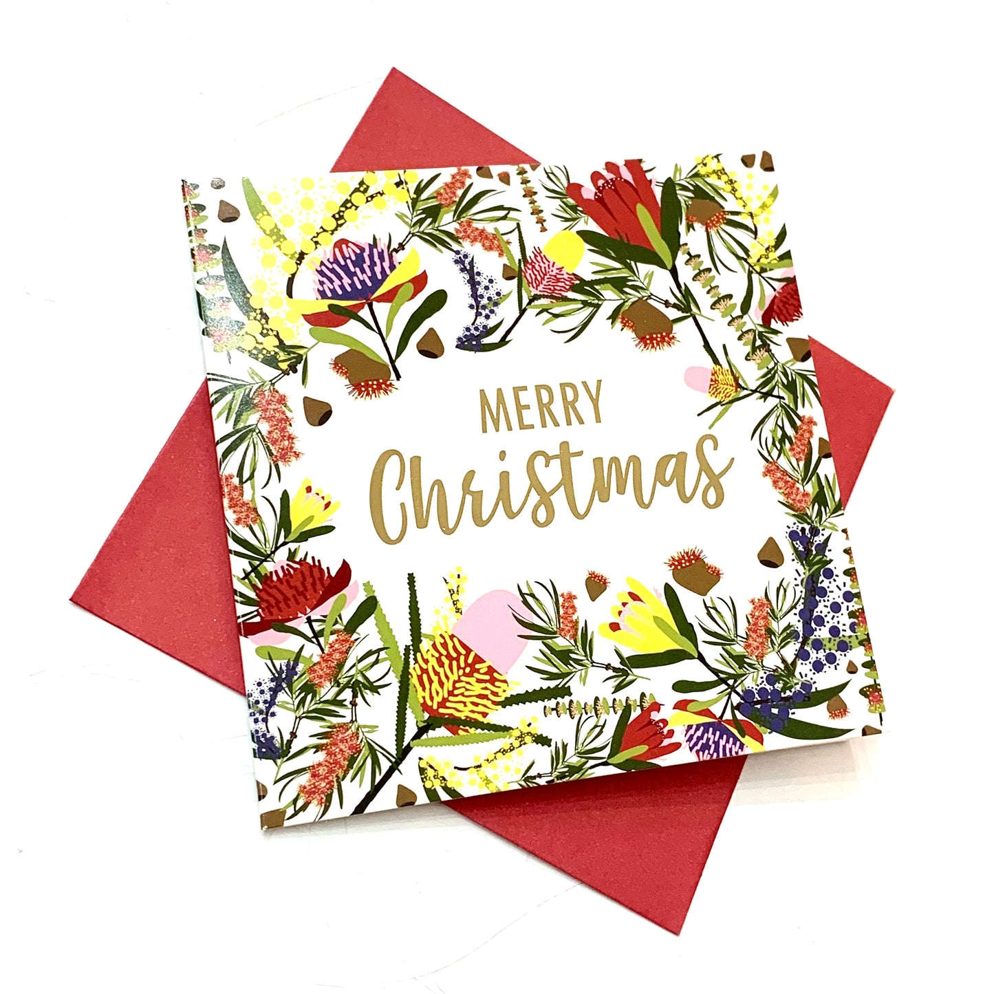 CANDLEBARK CREATIONS - "Christmas Botany" Australiana- Single Square Card