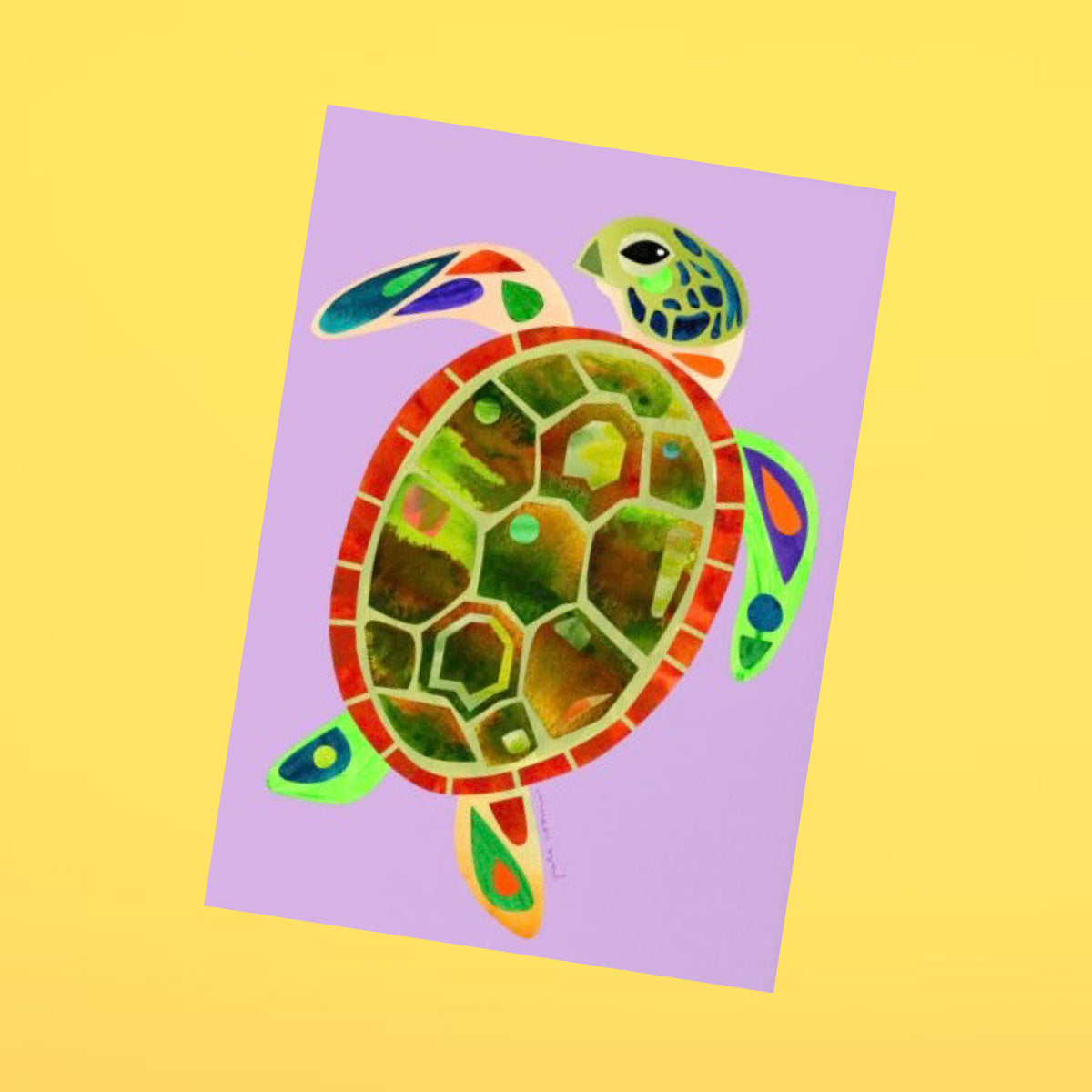 PETE CROMER - GREEN SEA TURTLE A4 FINE ART PRINT