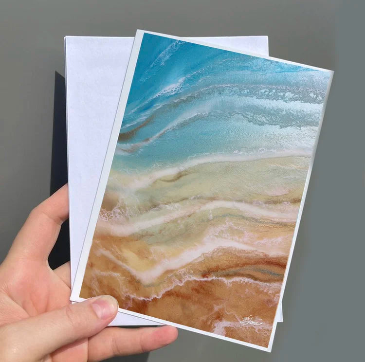 BRENDA STONE ART - Deluxe Card -Sandy Beach
