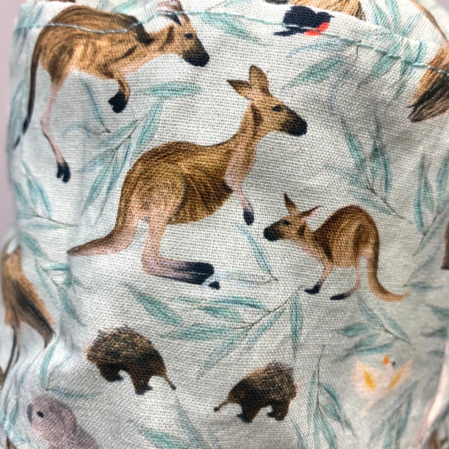 Teacups n Quilts- Aussie Animals & Gum Leaves Fabric Hat- Kids Size Medium