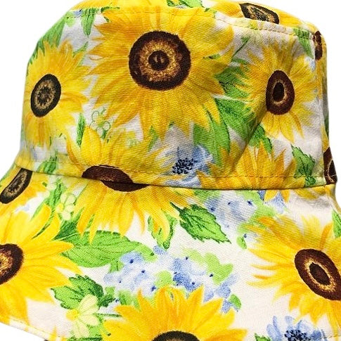 Teacups n Quilts - Sunflowers Fabric Hat- Kids Size Small
