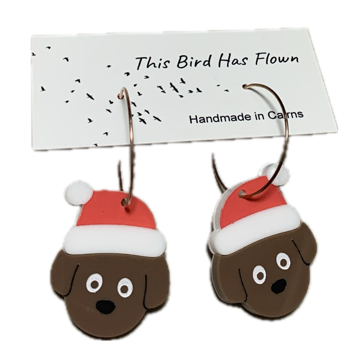 THIS BIRD HAS FLOWN - “DECK THE DOGGIES” CHRISTMAS HOOP DANGLES