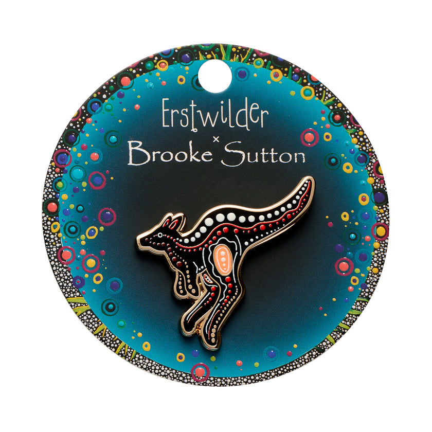 ERSTWILDER - "Matjumpa Ritjinguthinha" (Kangaroo) Enamel Pinn - BROOKE SUTTON COLLECTION