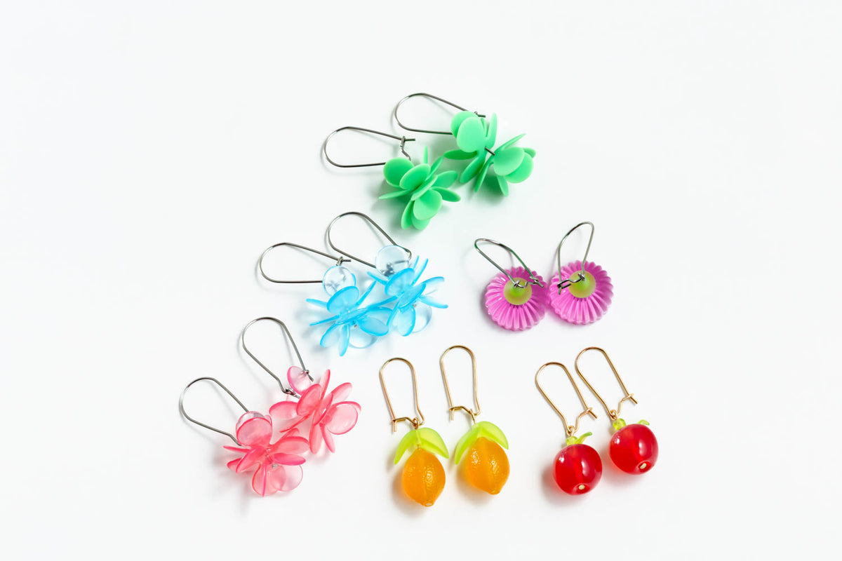 CLAIRE ISHINO- Gum Blossom Earrings Mid Pink