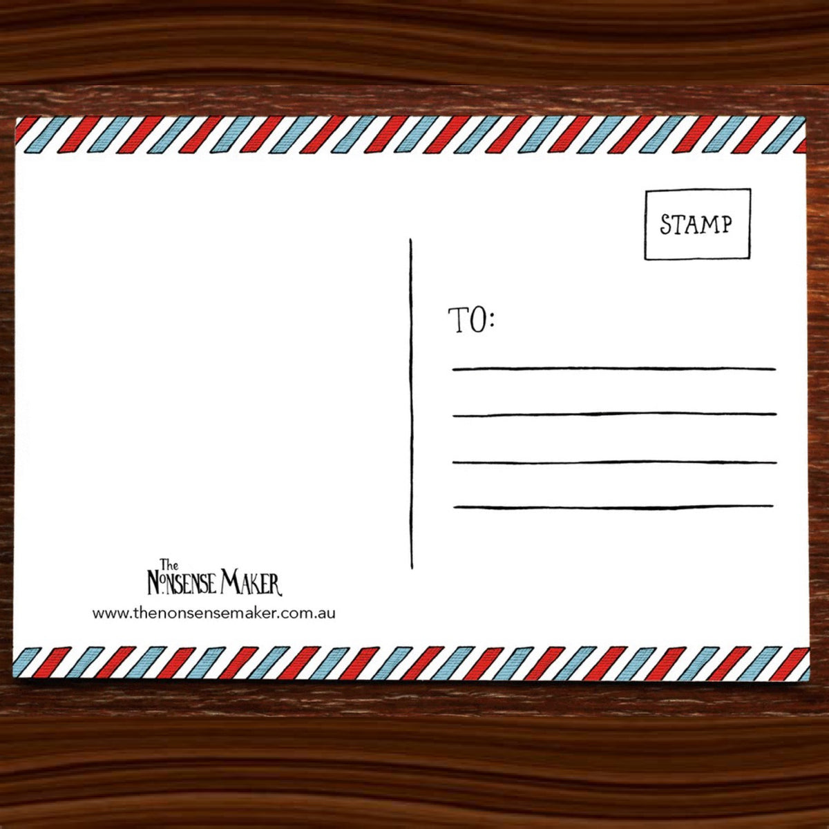 The Nonsense Maker- Kangaroo Suitcase Postcard