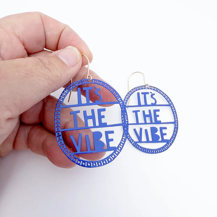 DENZ & CO - "It's The Vibe" earrings in Indigo