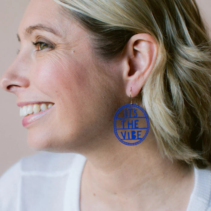 DENZ & CO - "It's The Vibe" earrings in Indigo