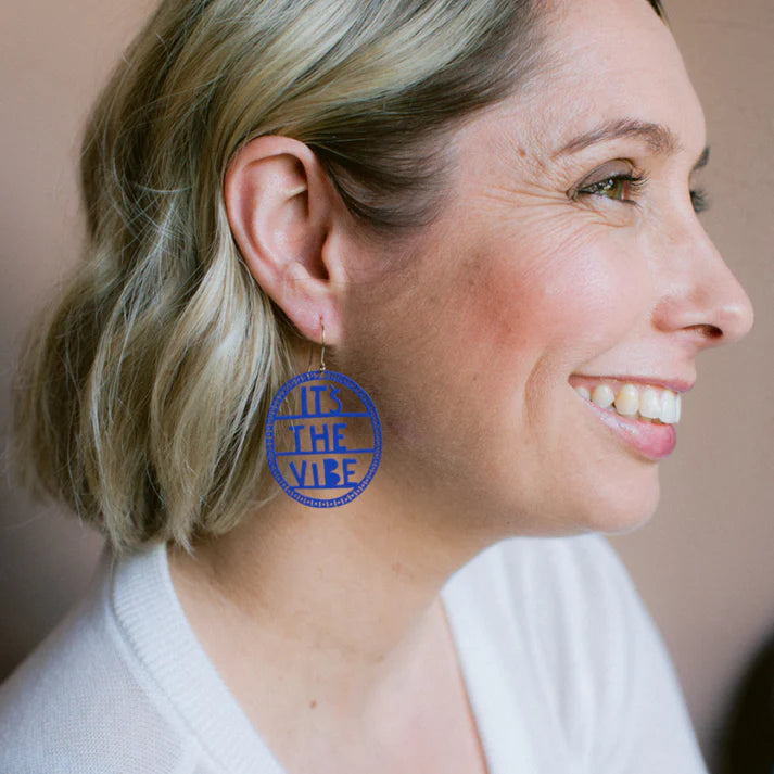 DENZ & CO - "It's The Vibe" earrings in Indigo