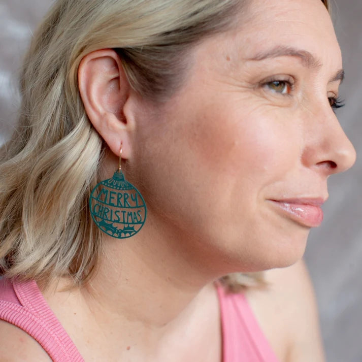 DENZ & CO- Merry Christmas Ya Filthy Animal earring in Spruce Green - DANGLE EARRINGS
