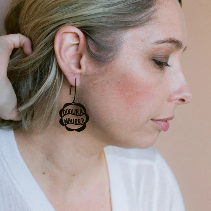 DENZ & CO - "Ooourr Naurrr" earrings in Black