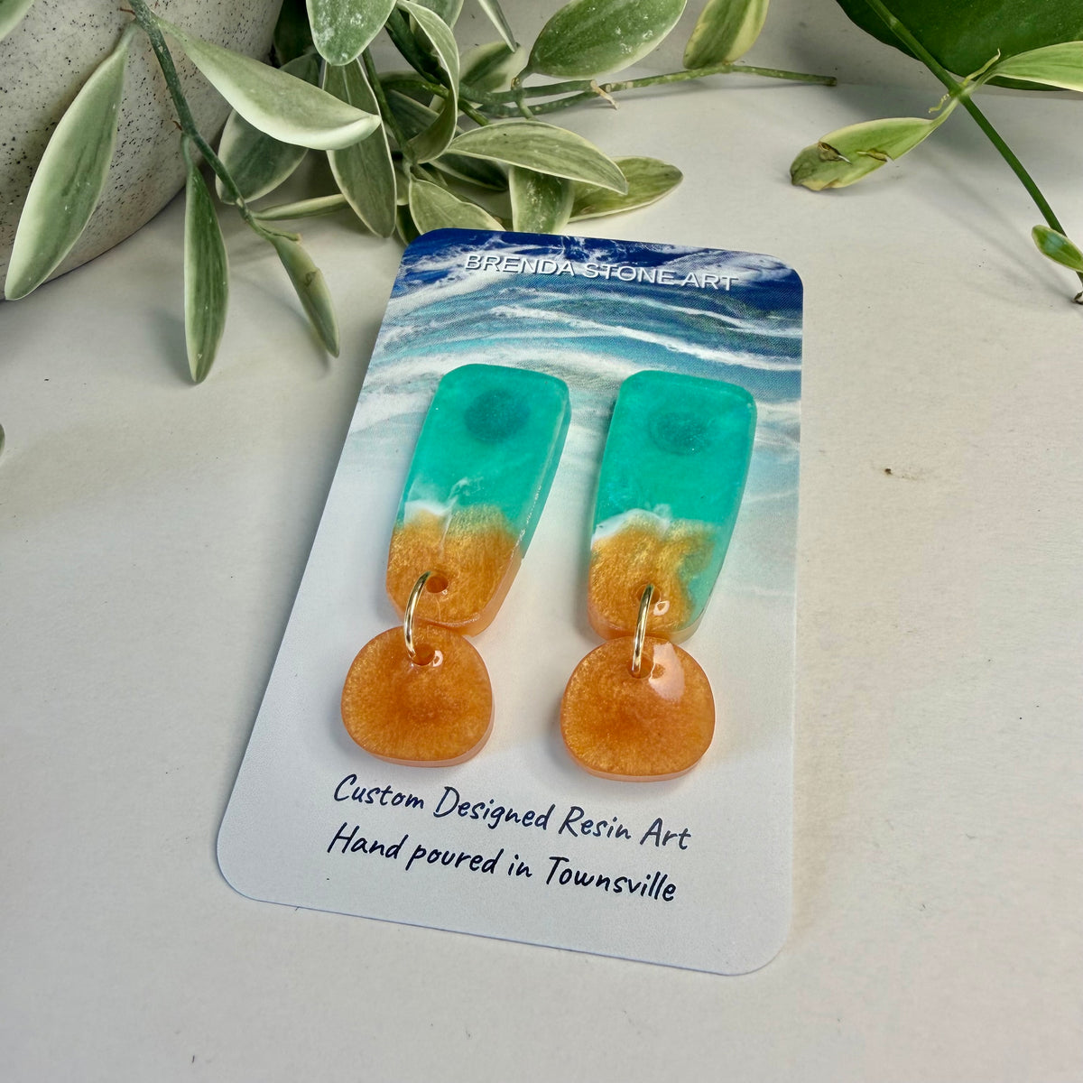 BRENDA STONE ART - Stud Lagoon Earrings 1