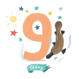 NUOVO - "Platypus Is Nine" SMALL GREETING CARD - Cat MacInnes