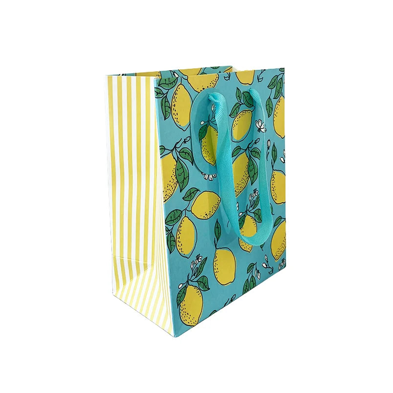 TO THE MOON AND BACK PRINTS - Lemon - Eco-Friendly Gift Bags