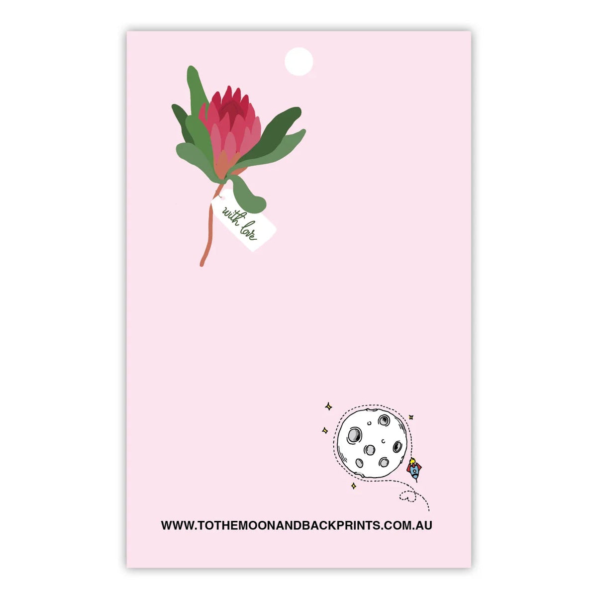 TO THE MOON & BACK PRINTS- "PROTEA BOUQUET"- Gift Tag