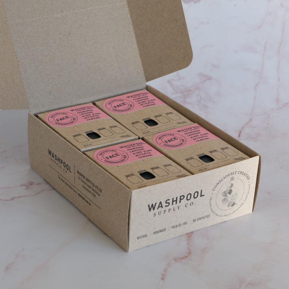 WASHPOOL SUPPLY CO- Balancing Facial Cleansing Bar with Lavender, Cedarwood and Activated Charcoal