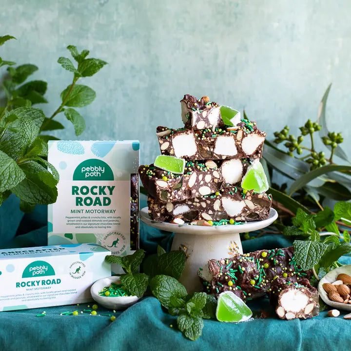 PEBBLY PATH- Rocky Road Bars - Mint Motorway Flavour- 100G