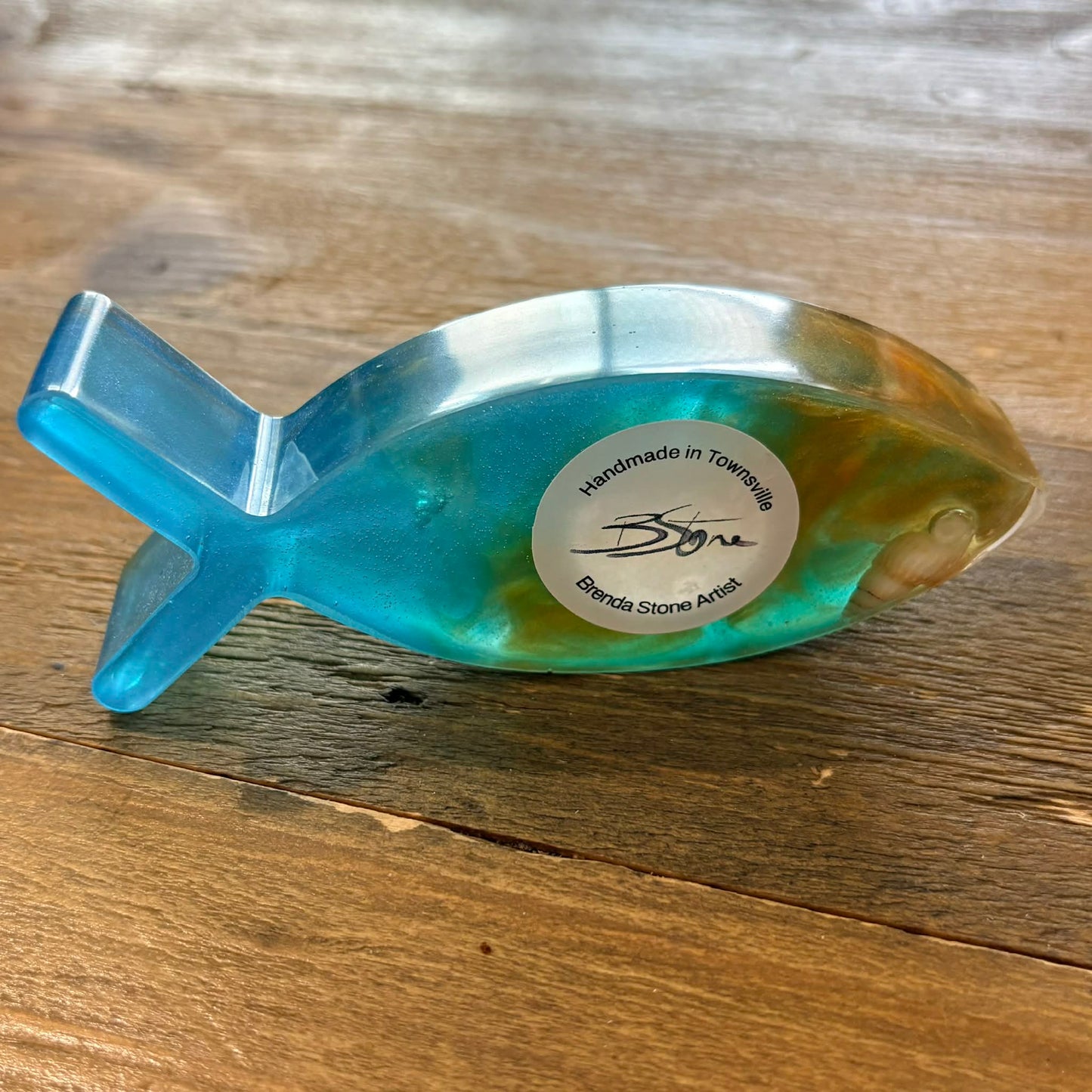 BRENDA STONE ART - Resin Fish Candle Holder 2