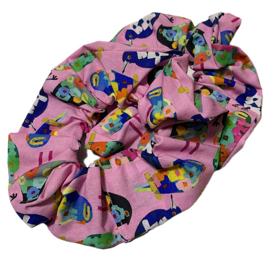 MUMMA WHOOPEE - JUMBO "Flower Birds" SCRUNCHIES