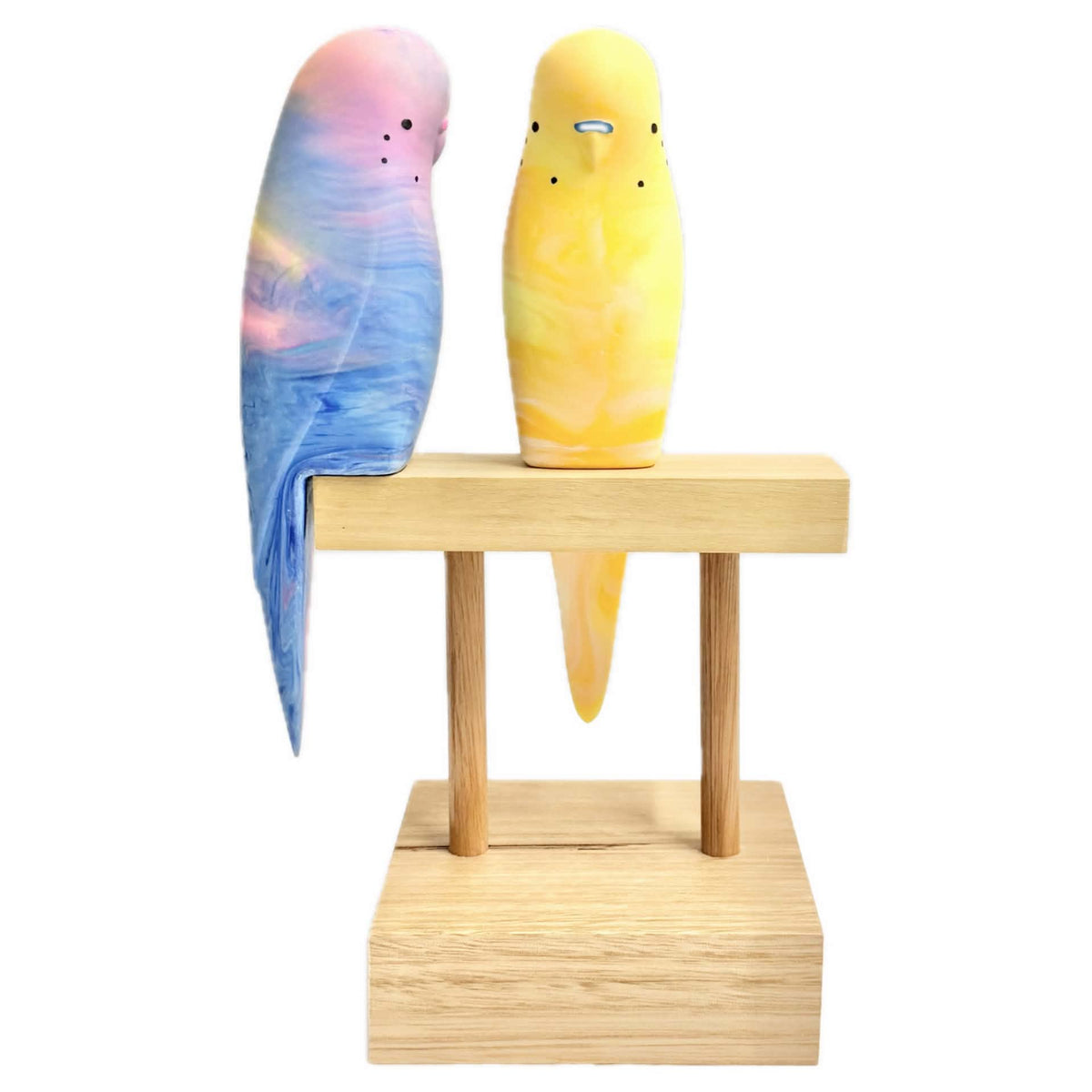 PETE CROMER - RESIN BUDGERIGAR #2 - Bubblegum Swirl