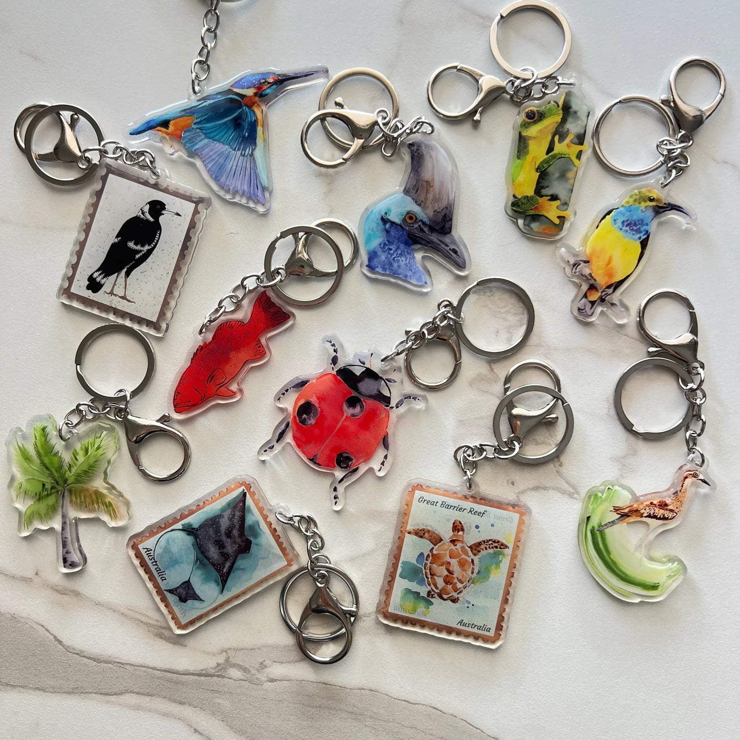 ESZTER'S CREATIONS - "Cairns Kookaburra" Acrylic Keychain