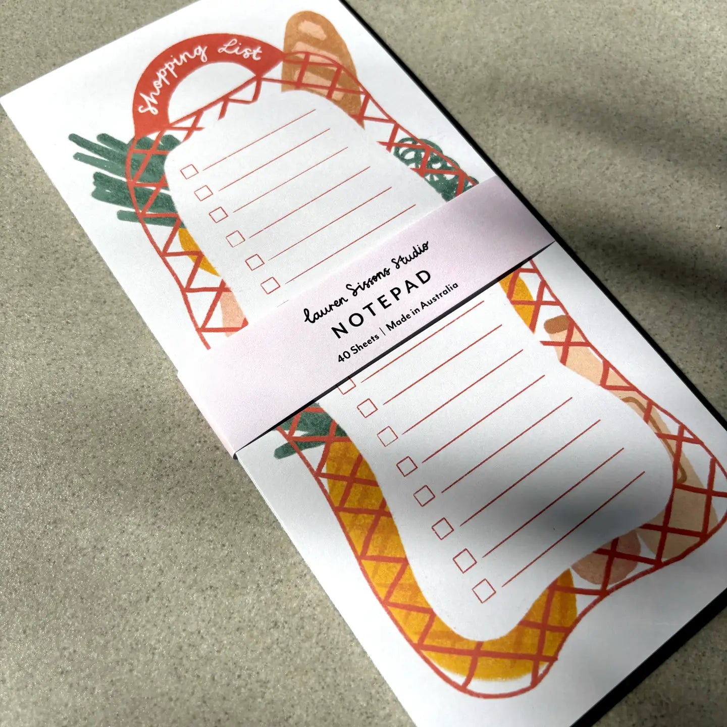 LAUREN SISSONS STUDIO- "Shopping List" - Magnetic Notepad