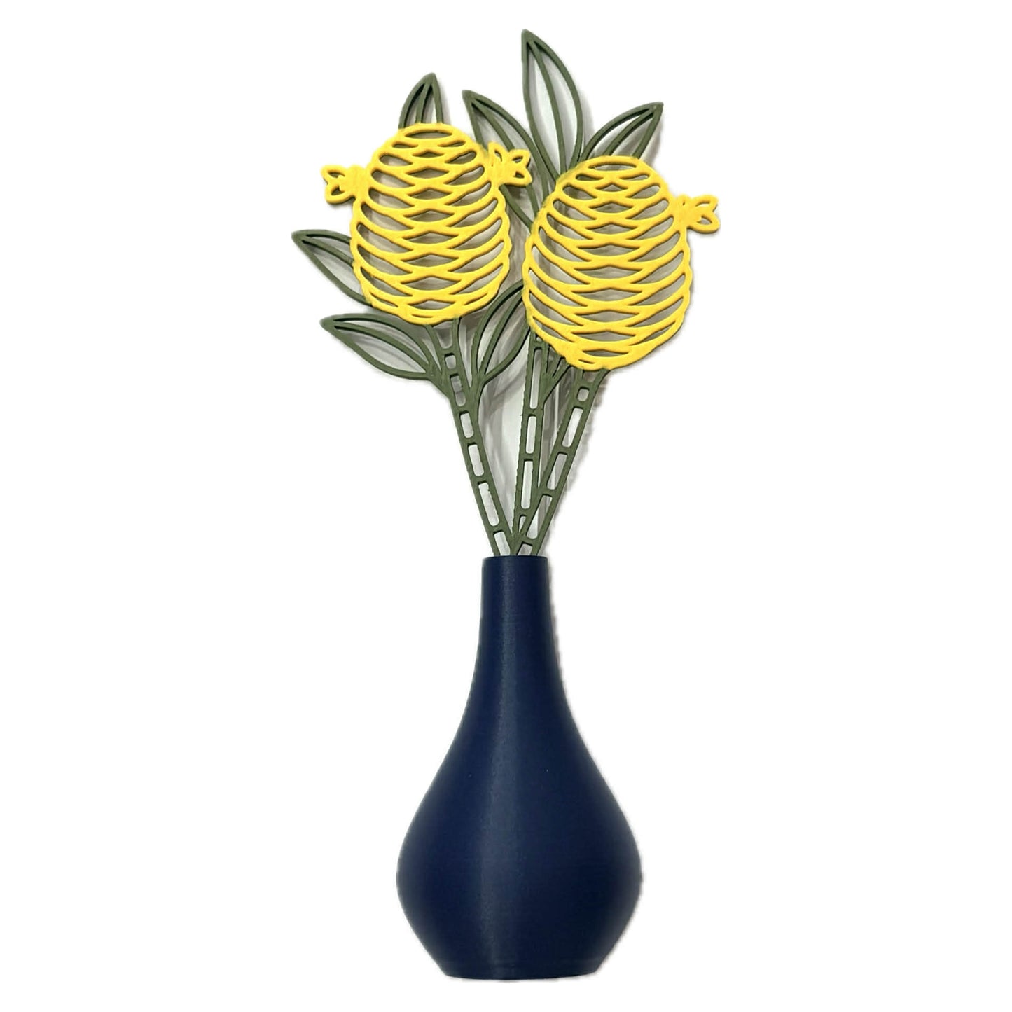 DWAYNSKI.3D - YELLOW GINGER BLOOMS - MAGNETIC BUD VASE WITH PRINTED FLOWER STEM