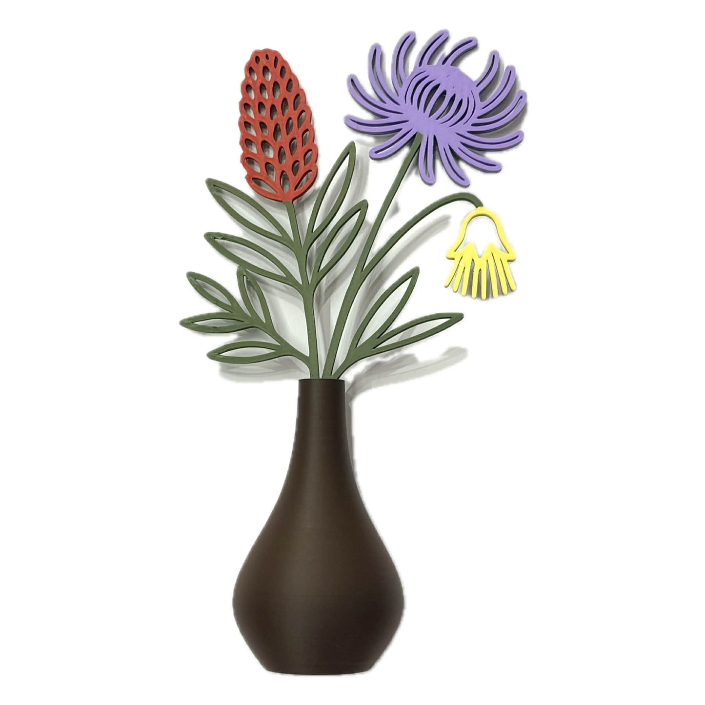 DWAYNSKI.3D - NATIVE GARDEN - MAGNETIC BUD VASE WITH PRINTED FLOWER STEM