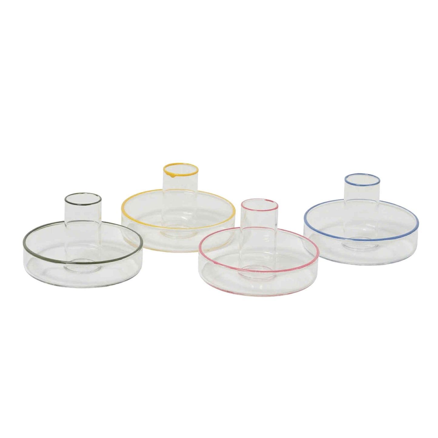 In The Roundhouse - Glass Taper Candle Holder Pink