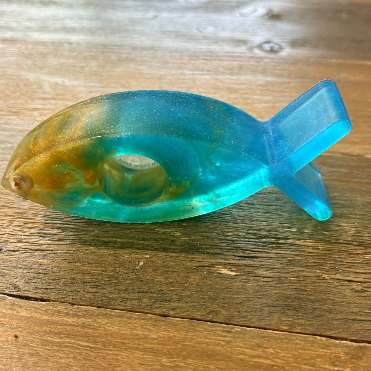 BRENDA STONE ART - Resin Fish Candle Holder 2