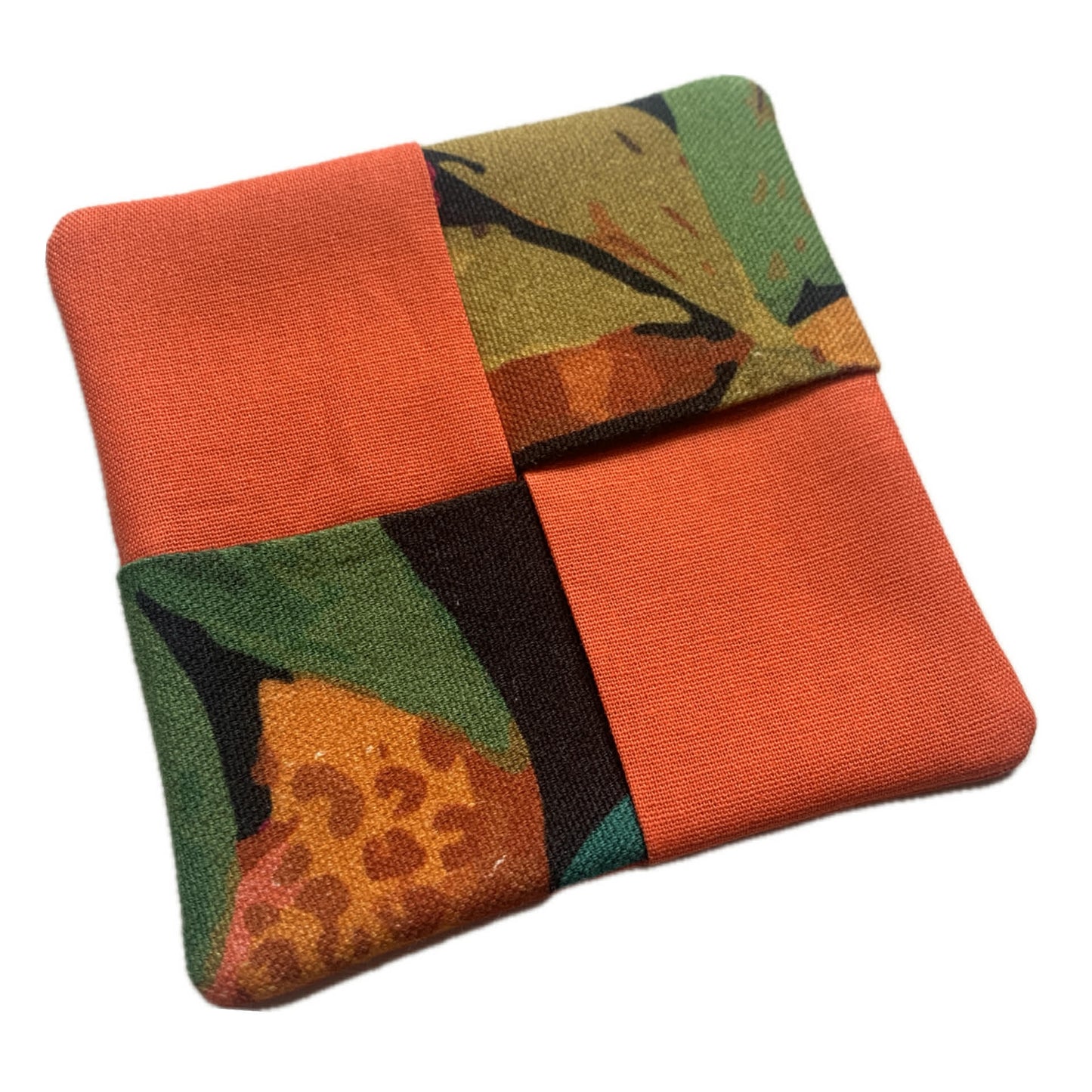 MUMMA WHOOPEE- SINGLE WINE GLASS SLIPPER/COASTERS- Jungle Cats & Orange