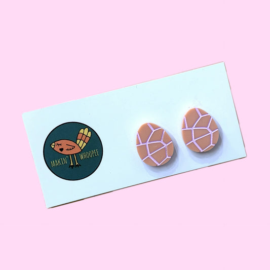 MAKIN' WHOOPEE - EASTER "Cracked Eggs" in pink STUD EARRINGS