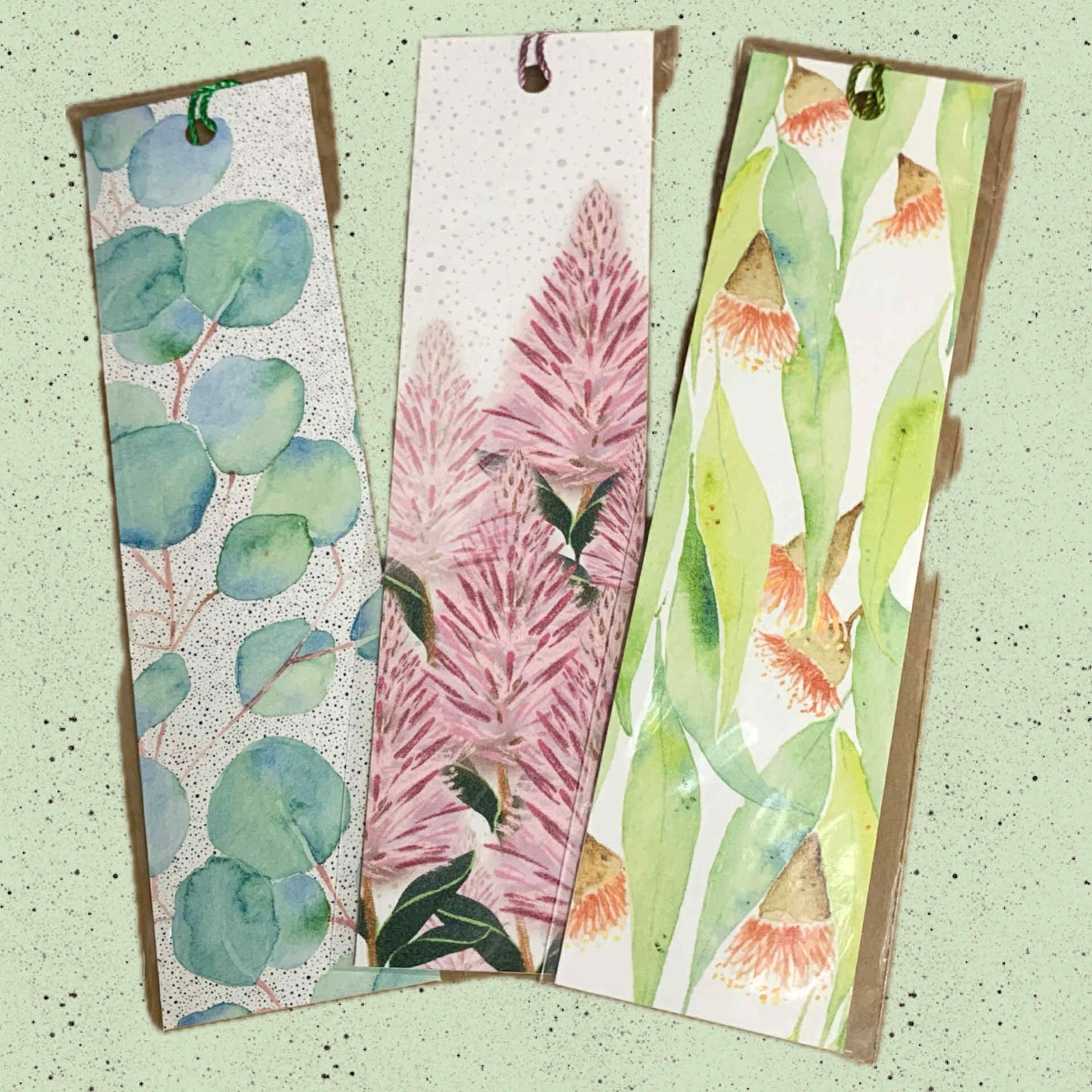 ESZTER'S CREATIONS- "Eucalyptus" Bookmark- Textured Paper