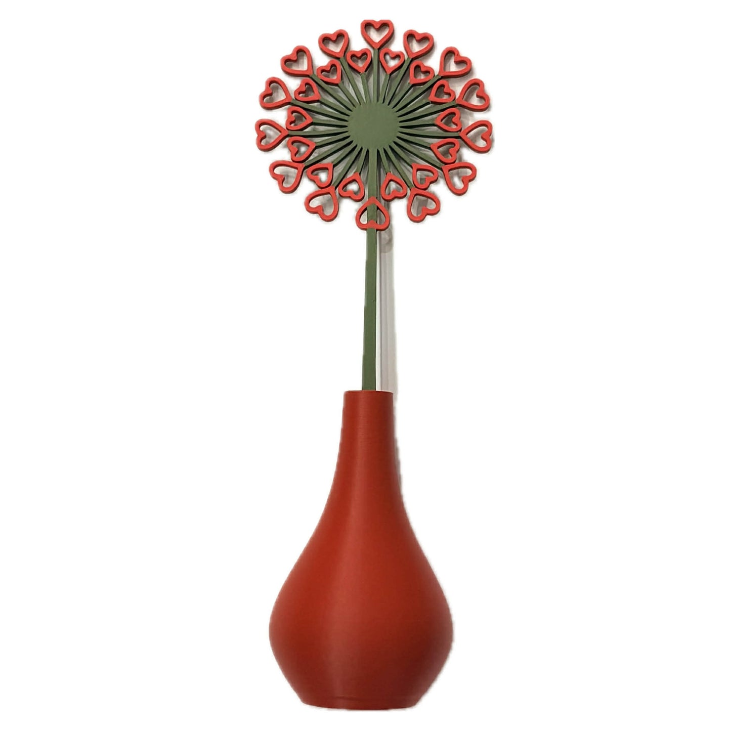 DWAYNSKI.3D - DANDELION HEARTS BLOOMS - MAGNETIC BUD VASE WITH PRINTED FLOWER STEM
