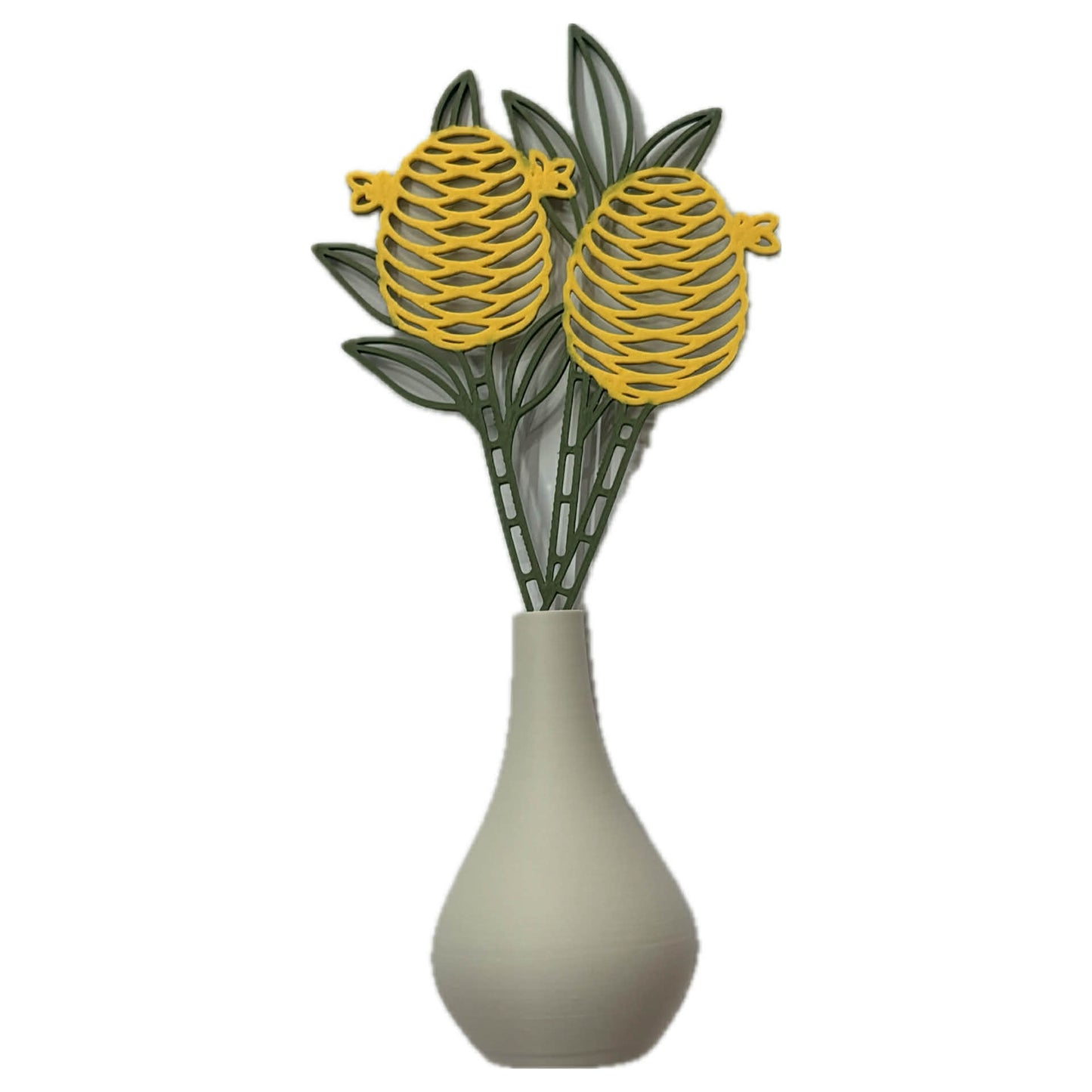 DWAYNSKI.3D - YELLOW GINGER BLOOMS - MAGNETIC BUD VASE WITH PRINTED FLOWER STEM