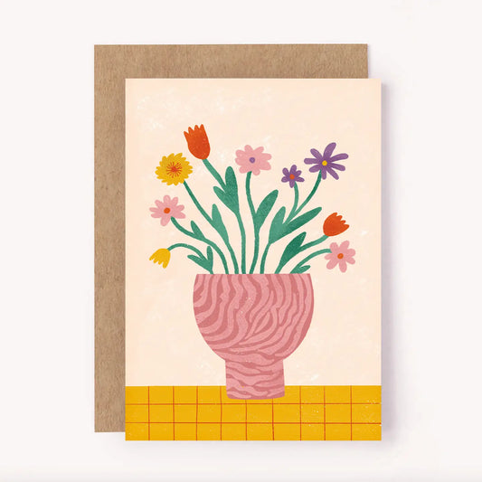 LAUREN SISSONS STUDIO- "Flower Vase" - Blank Greeting Card
