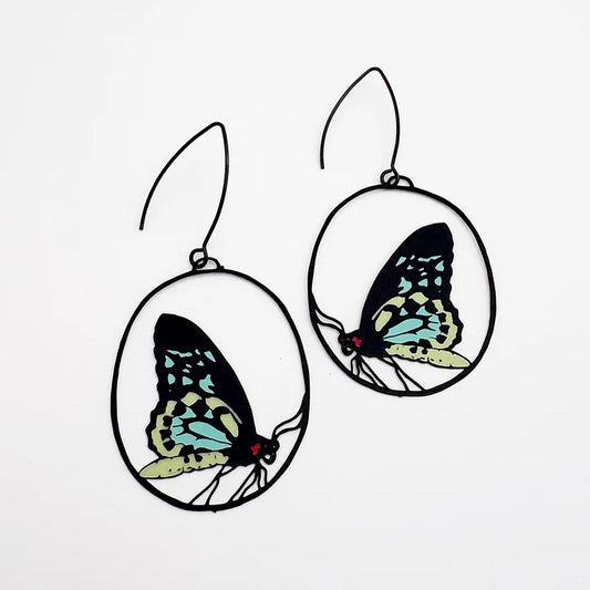 DENZ & CO - Midi Butterfly earrings in Cairns Birdwing - DANGLE EARRINGS