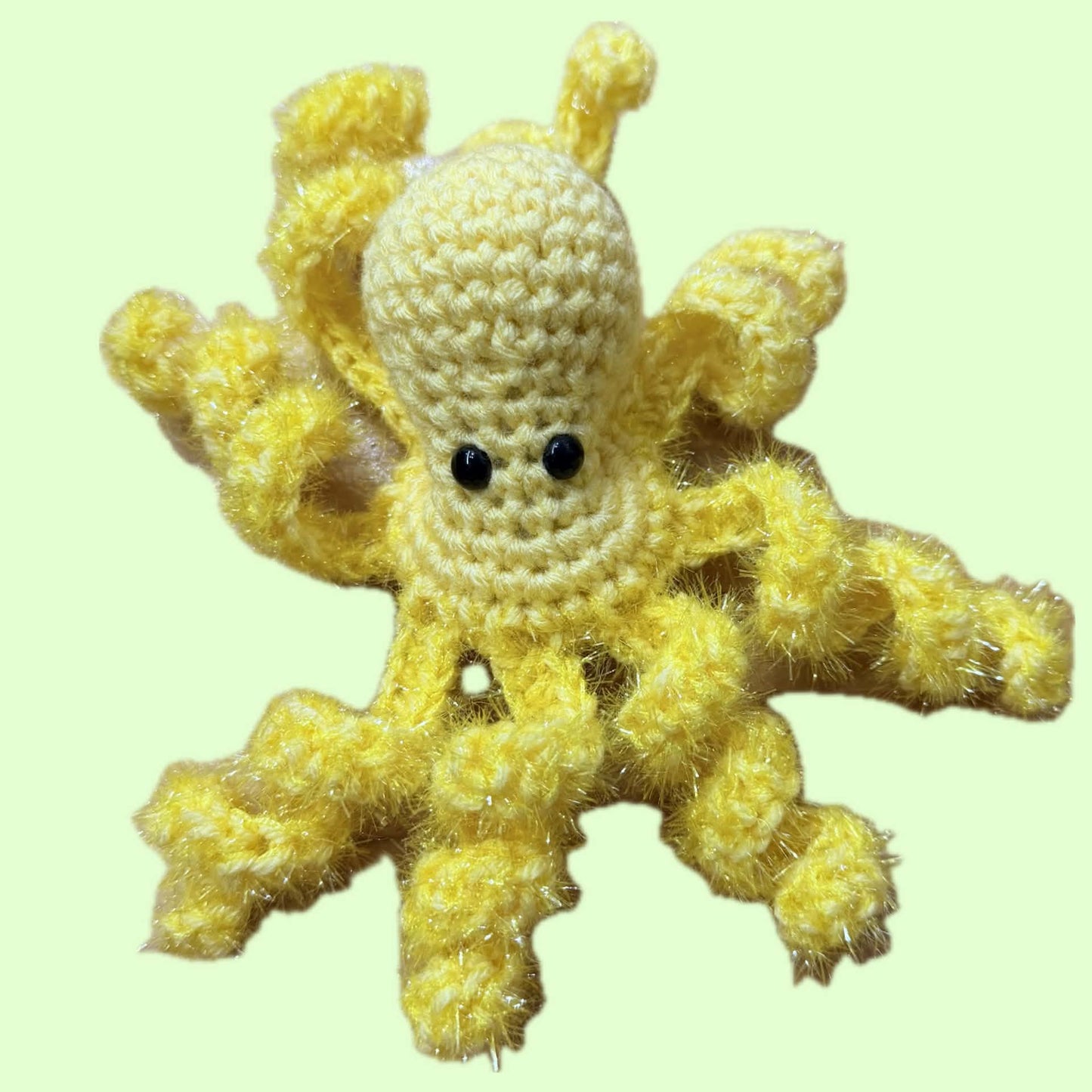 BEAKNITS- CROCHETED OCTOPUS - Yellow Tinsel