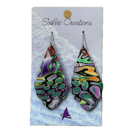 Sailvie Creations - Rainbow Teardrop Hook Dangle Earrings