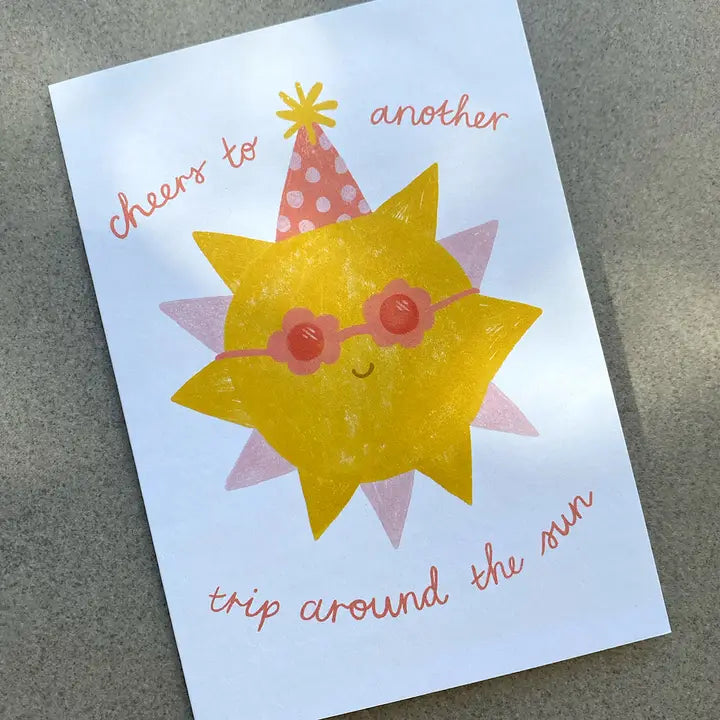 LAUREN SISSONS STUDIO- "Trip Around the Sun" Birthday Card