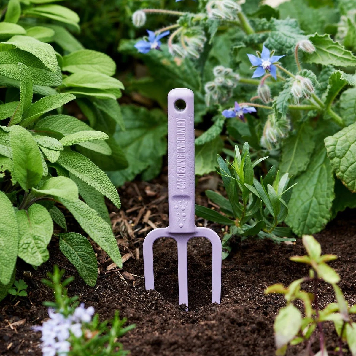 GARDENING ON COUNTRY - Chicky Kids Garden Fork Ulysses Blue — Recycled Plastic, Australian Made