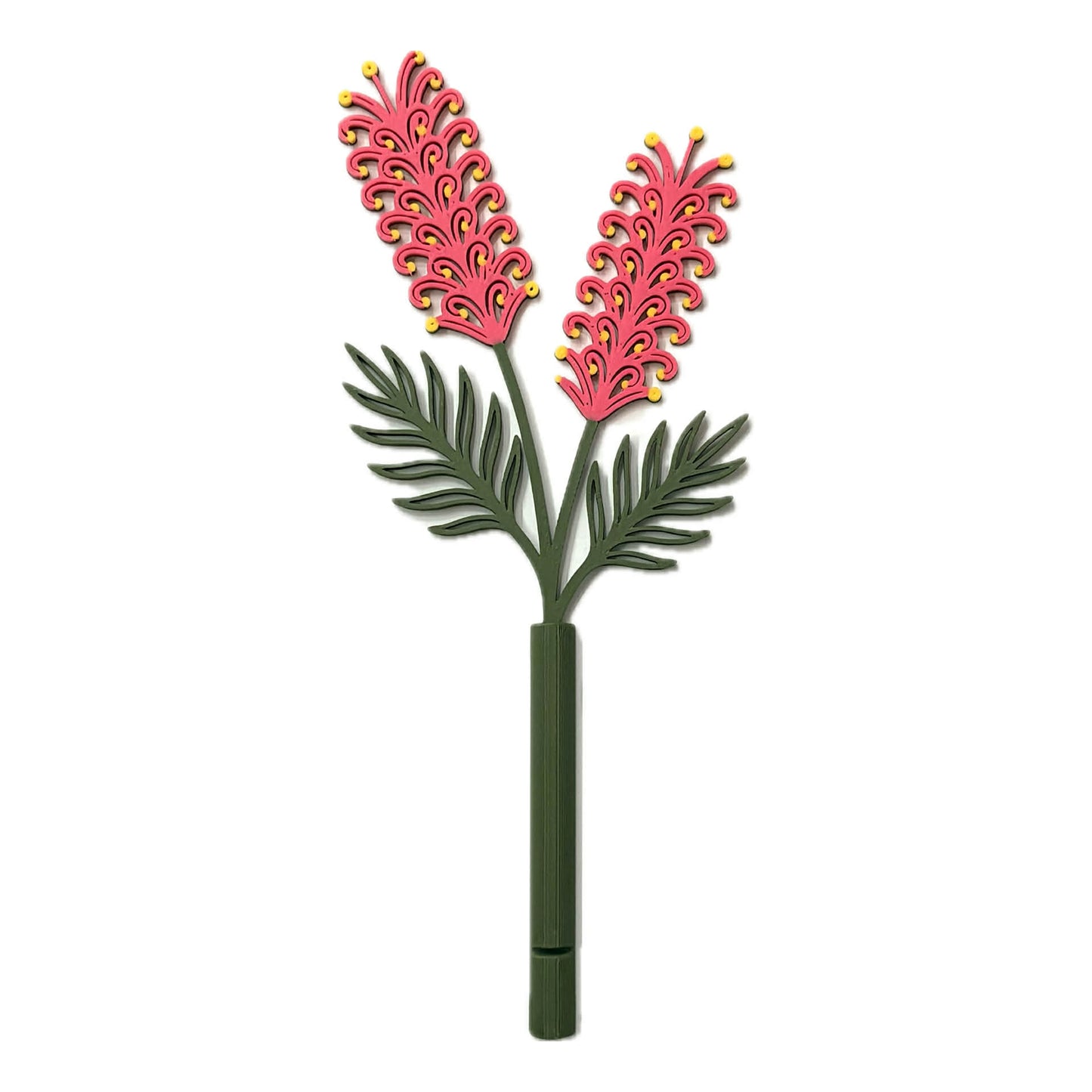 DWAYNSKI.3D - GREVILLIA BLOOMS - MAGNETIC BUD VASE WITH PRINTED FLOWER STEM