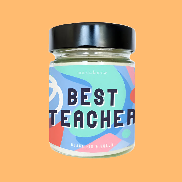 NOOK & BURROW- "BEST TEACHER CANDLE" - Black Fig & Guava