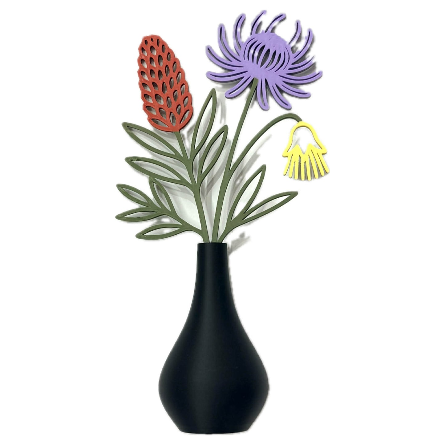 DWAYNSKI.3D - NATIVE GARDEN - MAGNETIC BUD VASE WITH PRINTED FLOWER STEM