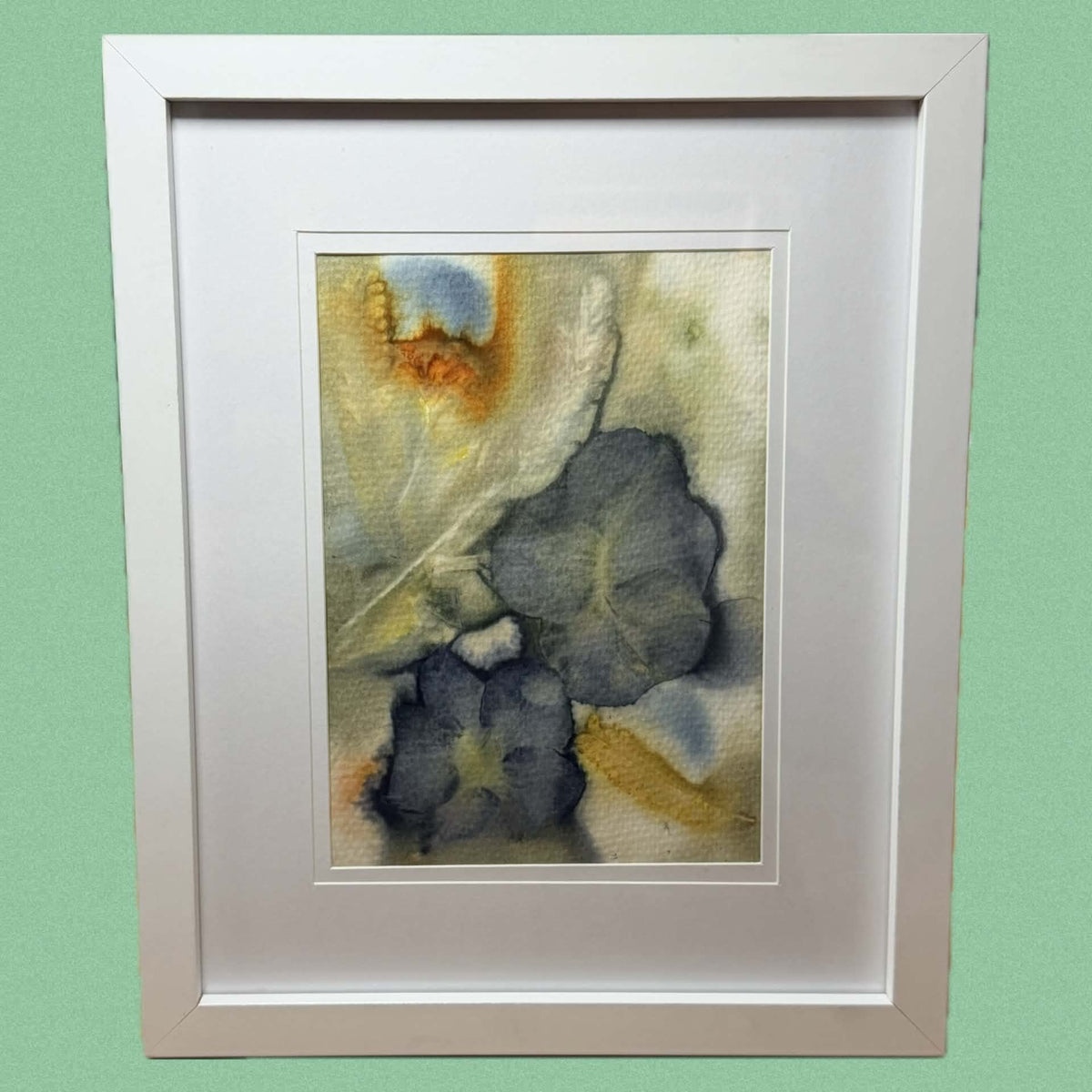 WILD BRASS- "BLUE FOR YOU"- BOTANICAL ECO DYED PAPER FRAMED ARTWORK