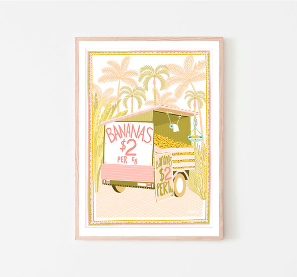 Designs by Claudia - Banana Cart Postcard